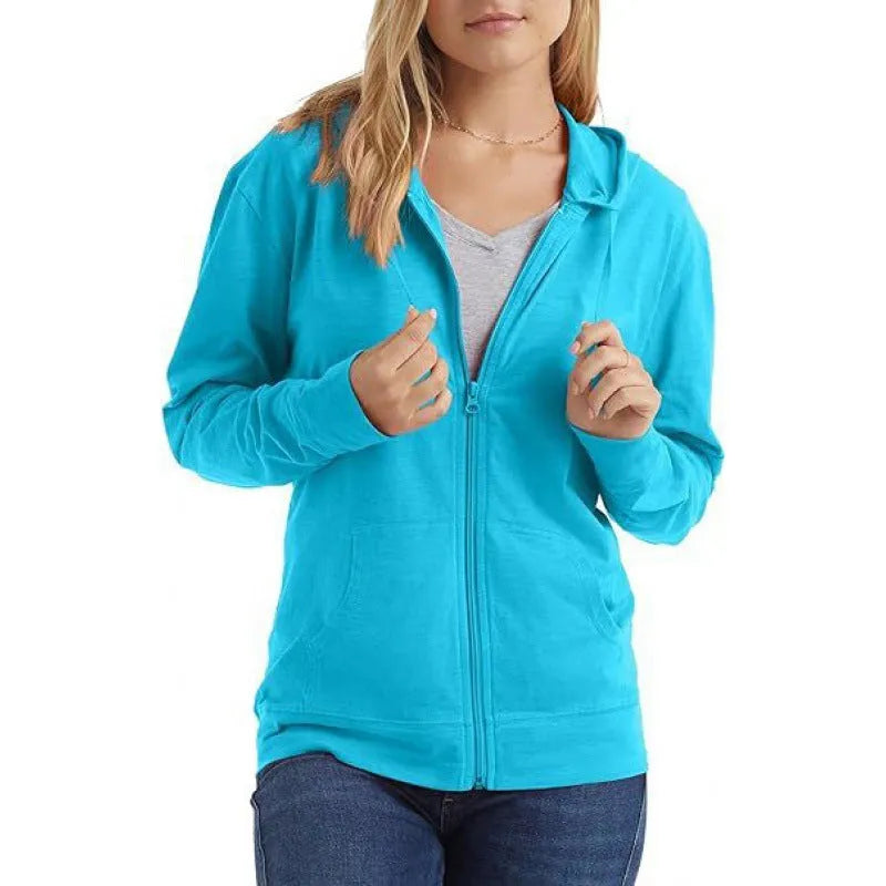 Unisex loose-fit polyester sports hoodie pullover in six colour options with long sleeves