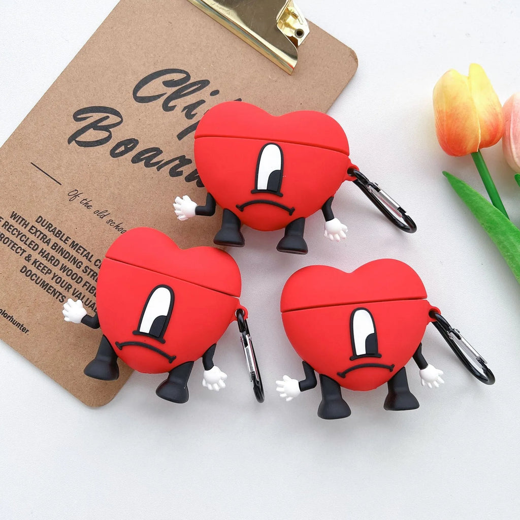 Cute silicone love earphone sleeve cartoon love feet design for AirPods case