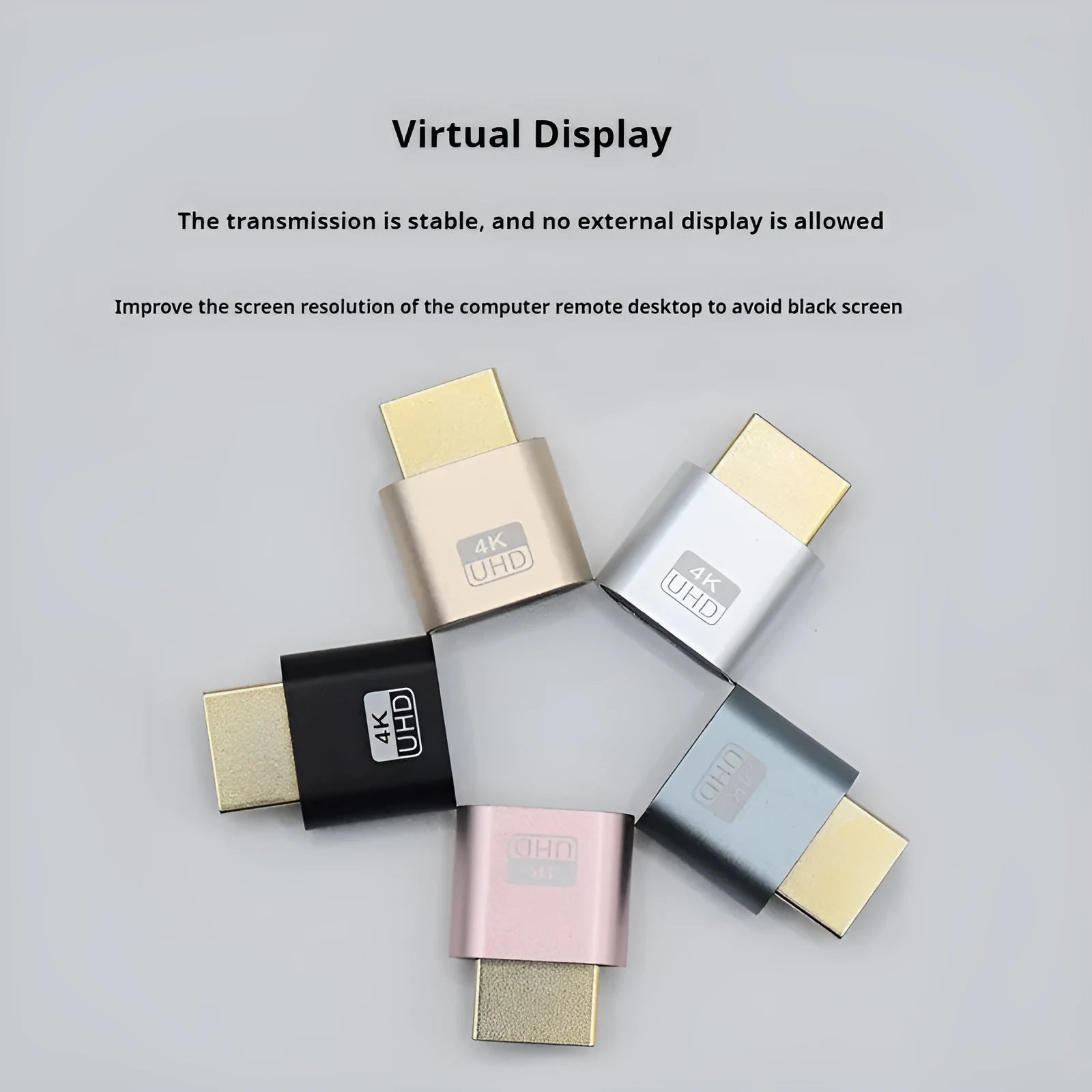 HDMI dummy plug virtual display device with gold interface for graphics card signal simulation