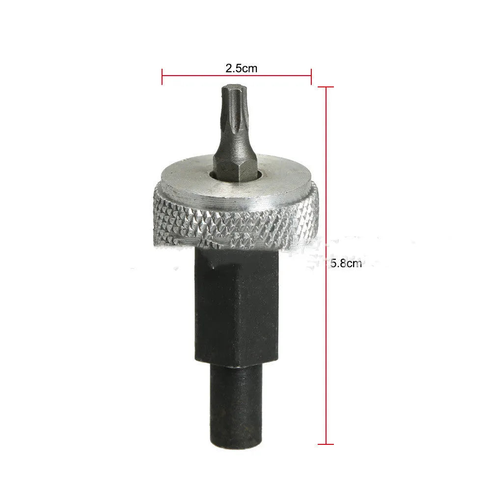 Ignition module clamping wrench with knurled aluminium knobs on a carbon steel handle.