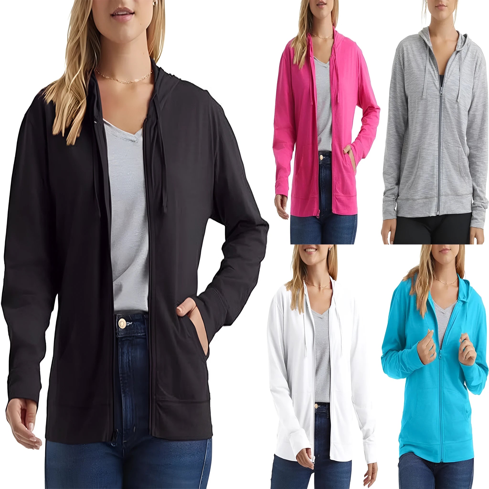 Unisex loose-fit polyester sports hoodie pullover in six colour options with long sleeves