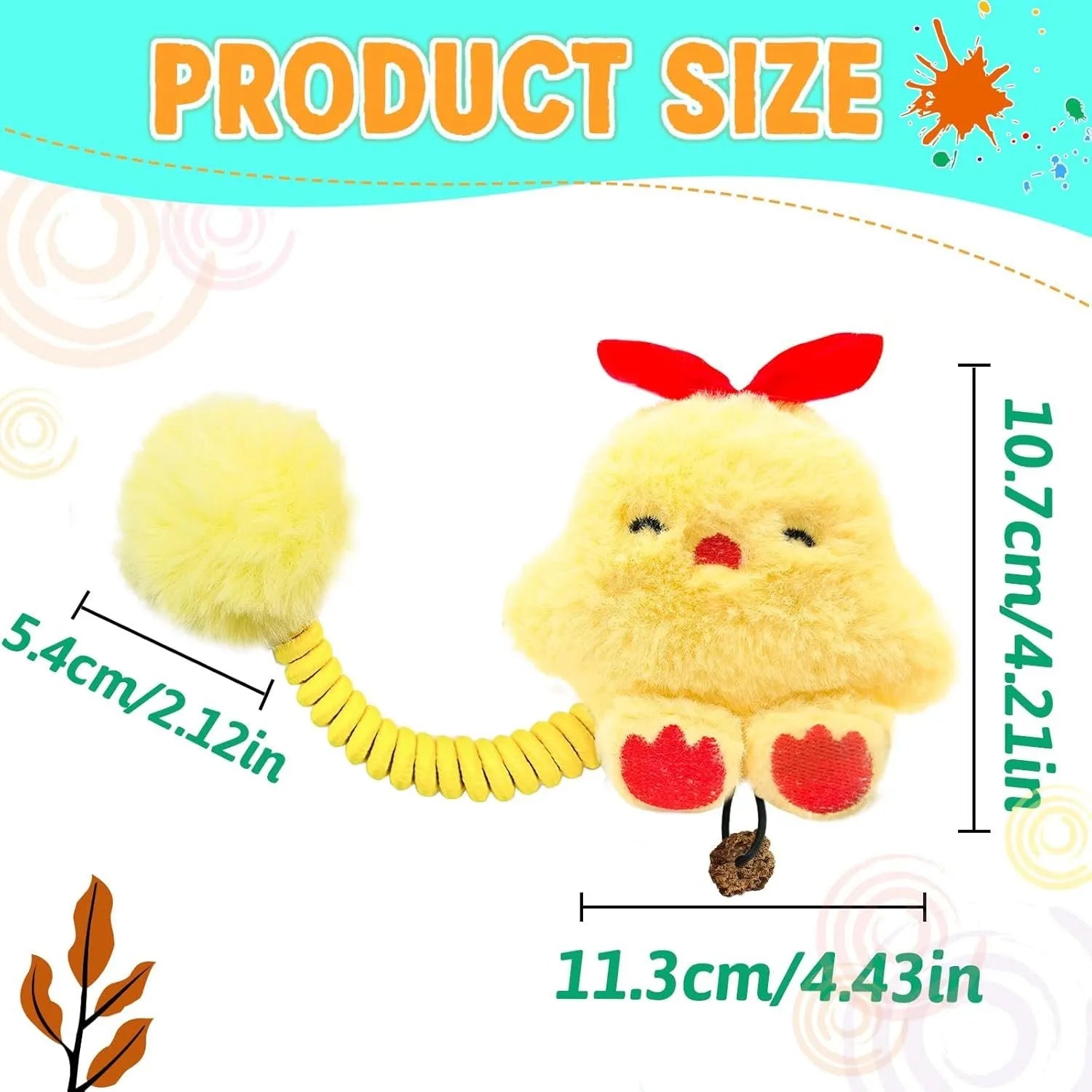 4-in-1 interactive cat toy set with plush animal, silvervine fruit, stretching spring, and fuzzy red ball.