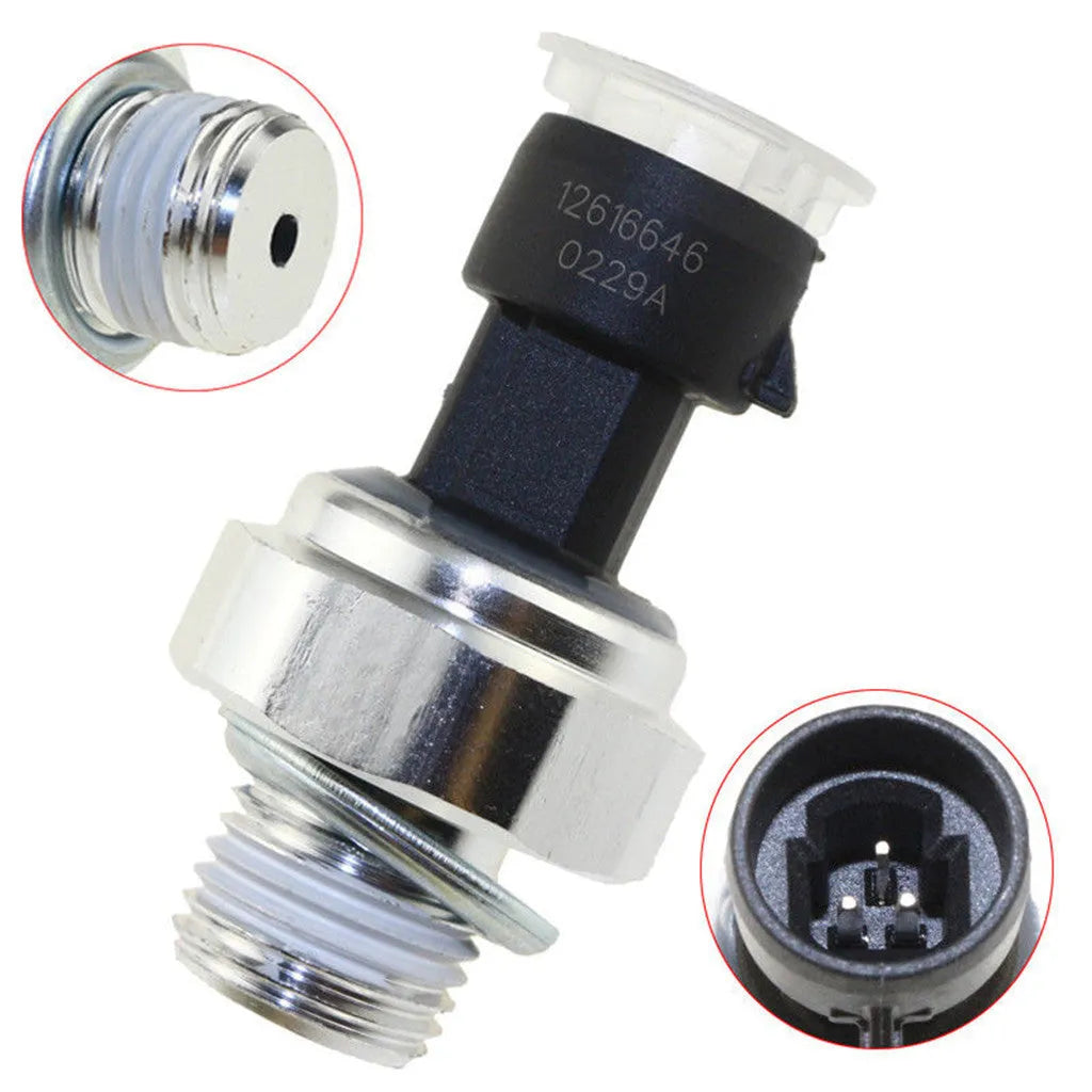 Oil pressure sensor for Buick Chevrolet vehicles, part numbers 12573107 12567323 shown