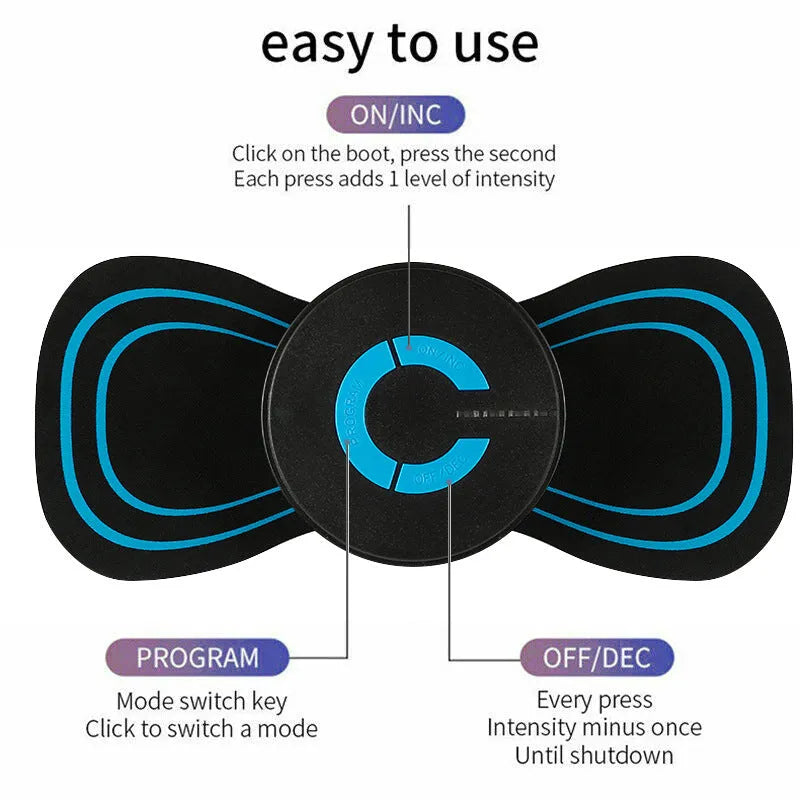 HQ-185 black mini electric shoulder and neck massager showing 15cm compact size