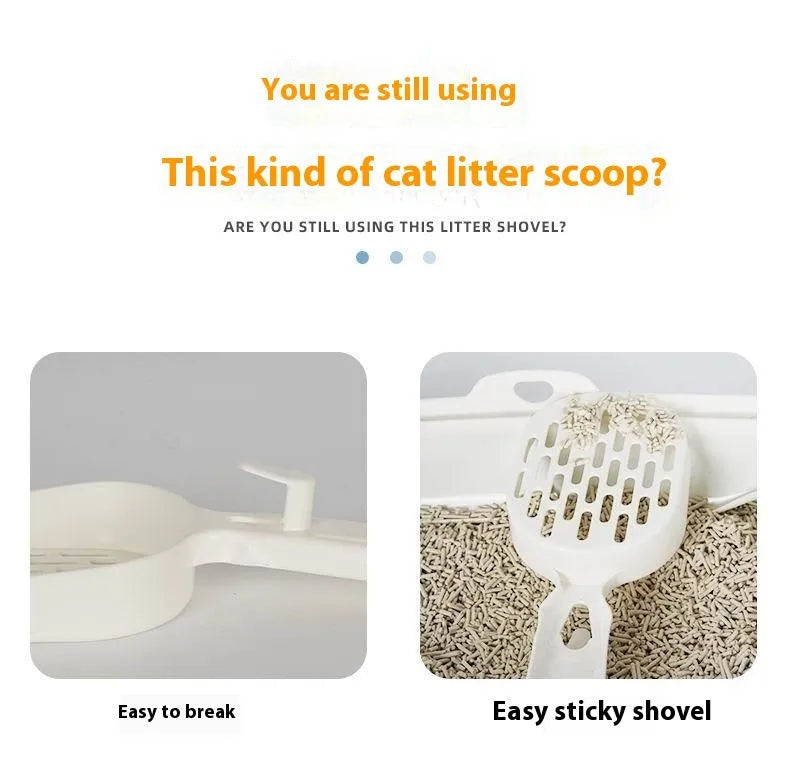 Black alloy metal cat litter scoop with 0.8cm gap spacing between tines
