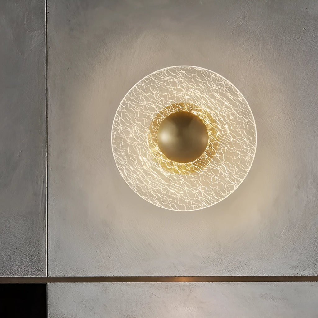 Nordic wall lamp with wrought iron and aluminium construction and acrylic light diffuser