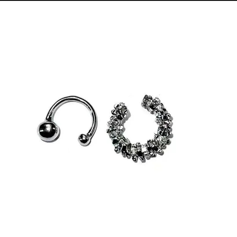 Geometric irregular earrings with frosty finish and ear clip fastening in colour B4710
