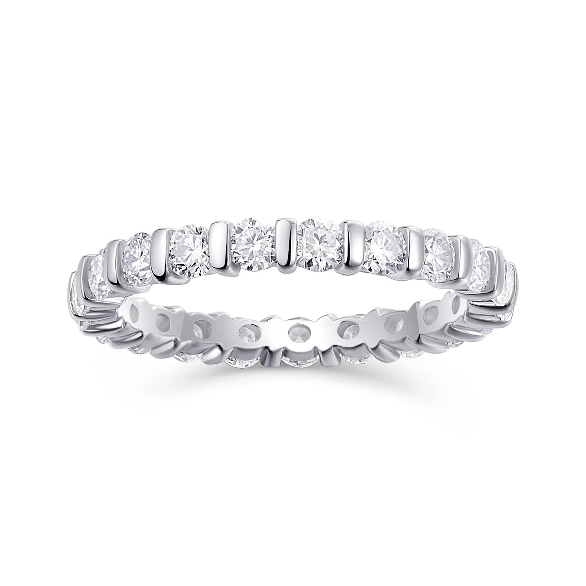 S925 silver moissanite wedding ring set with platinum plating, shown in gold, platinum, and rose gold finishes.