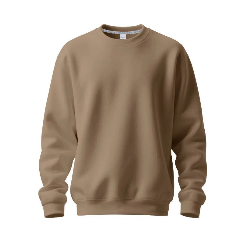Polyester long sleeve loose oversized casual top for men in autumn solid colour