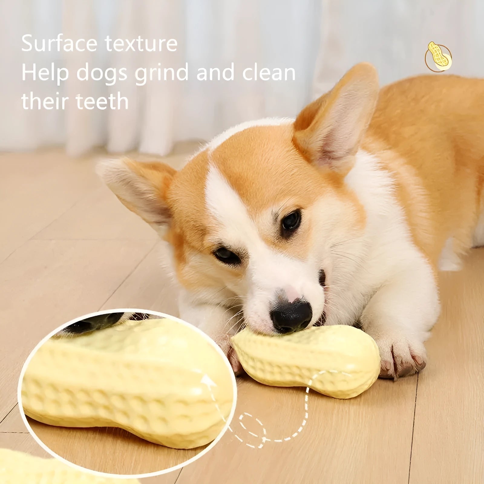 Yellow rubber vinyl dog toy for small dogs with squeaker for chewing and boredom relief