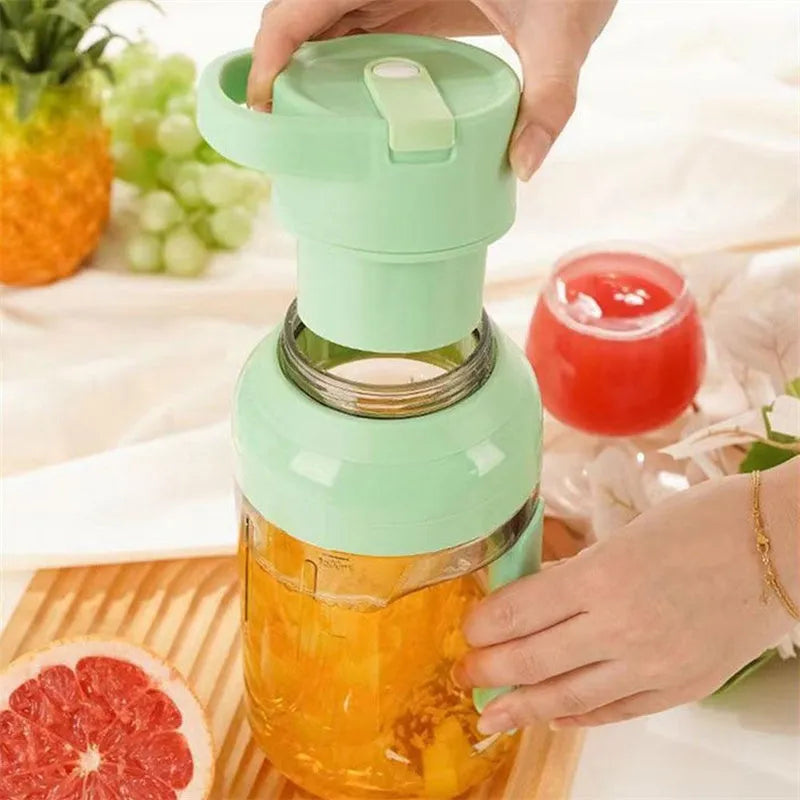 Electric portable juicer with USB charging cable and 1500ml capacity in multiple colour options