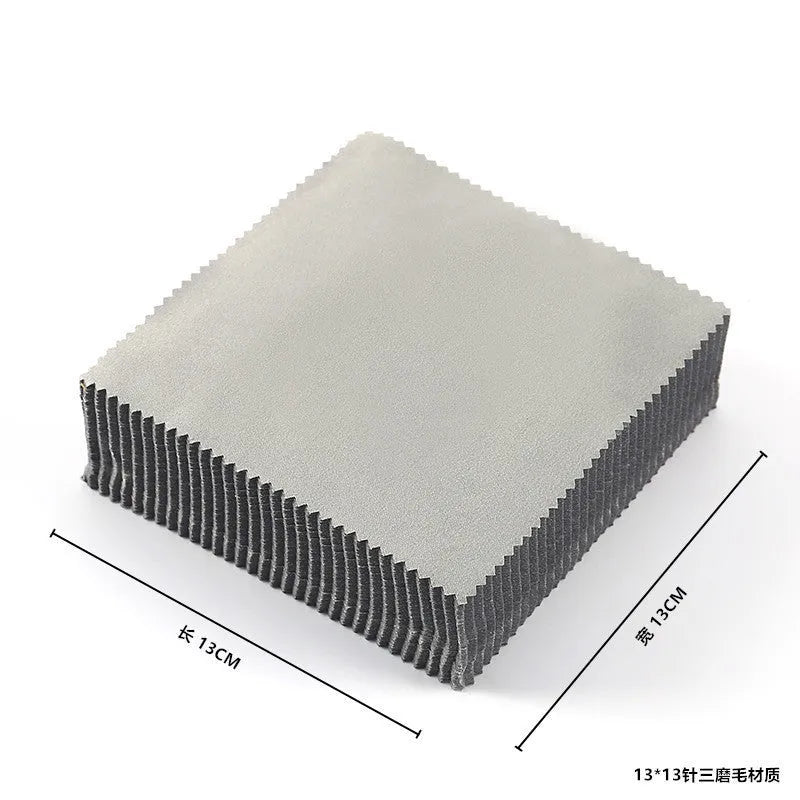 130mm square microfiber glasses cleaning cloth in grey, suitable for lenses and screens
