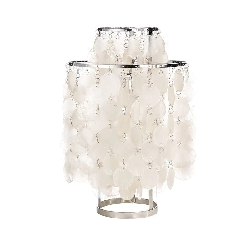 Shell design bedside table lamp in chrome or gold finish with modern simplicity styling