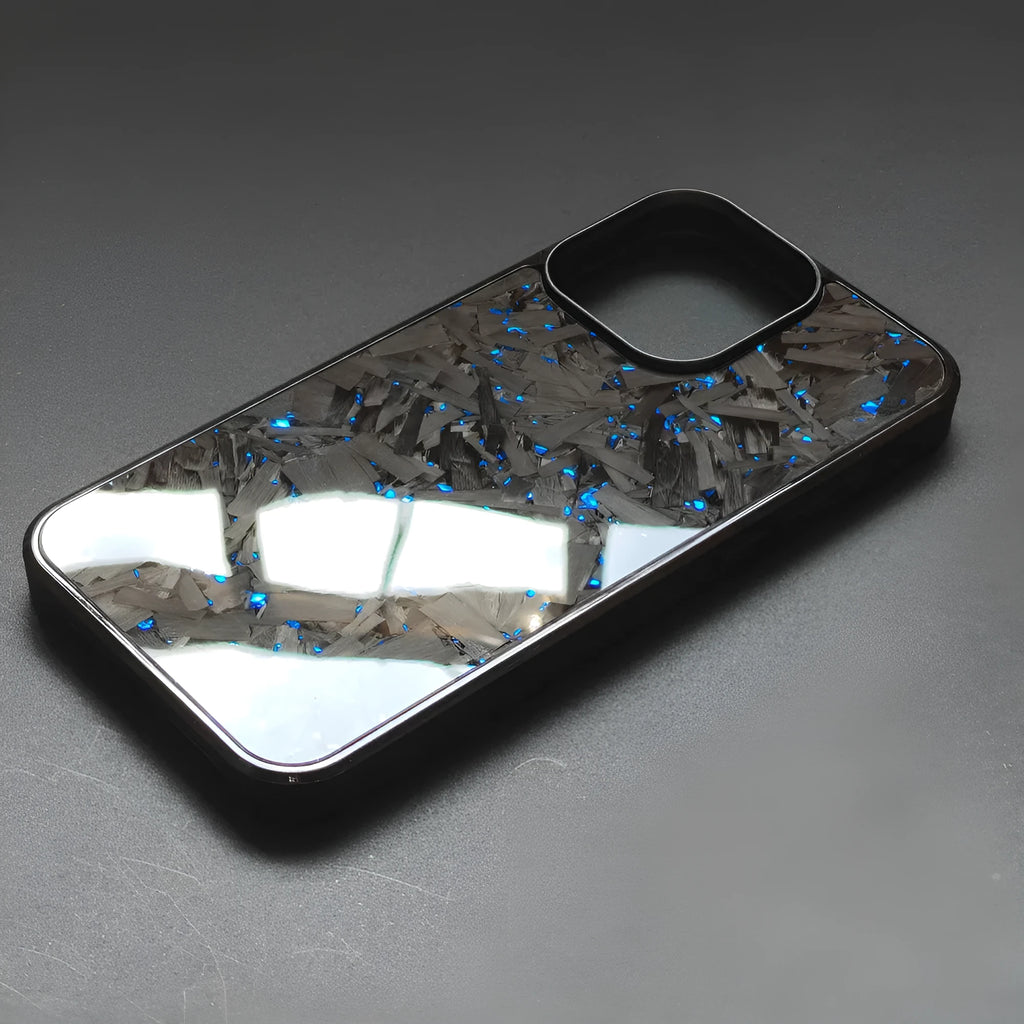Carbon fibre magnetic phone case for iPhone 16 Pro Max and Google Pixel 9 Pro XL in black, blue, gold, purple, red, silver.