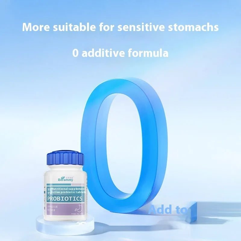 Bottle of Pet Active Probiotic Tablets containing 180 tablets for dog and cat digestive support.
