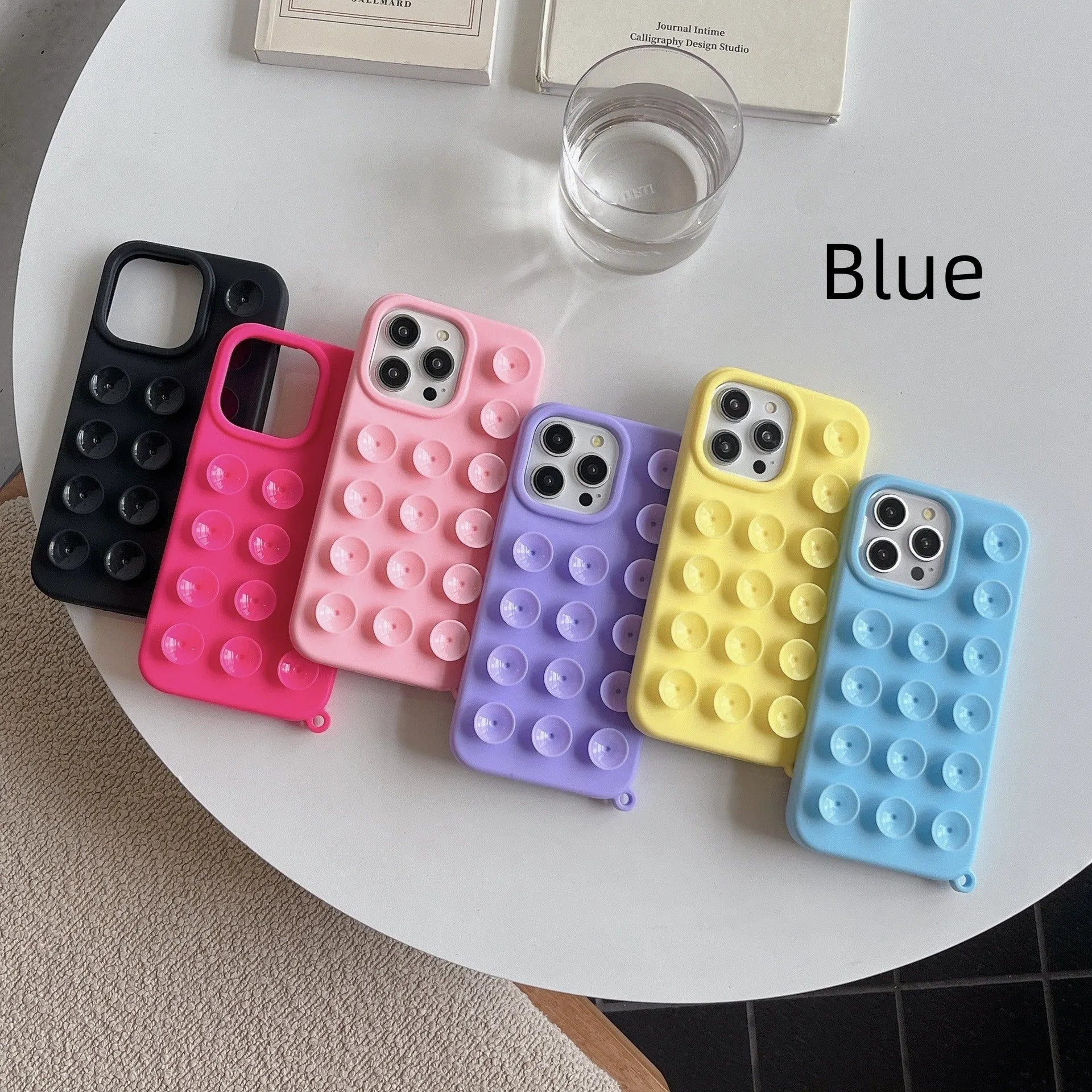 Solid colour silicone three-dimensional macaron phone case with built-in bracket for iPhone