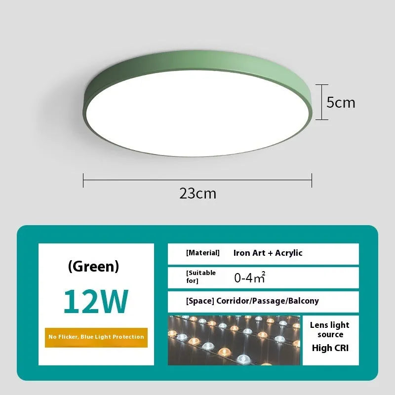 Ultra-thin 22cm 12W LED ceiling light with remote dimming in white trim