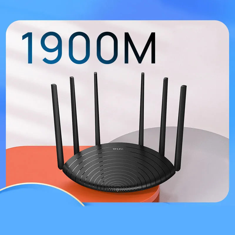 AC1900 Gigabit wireless router with dimensions 254mm × 160mm × 38mm showing front panel and connectivity ports