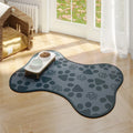 Water-absorbent non-slip pet feeding mat in cat head dark gray pattern 35x50cm