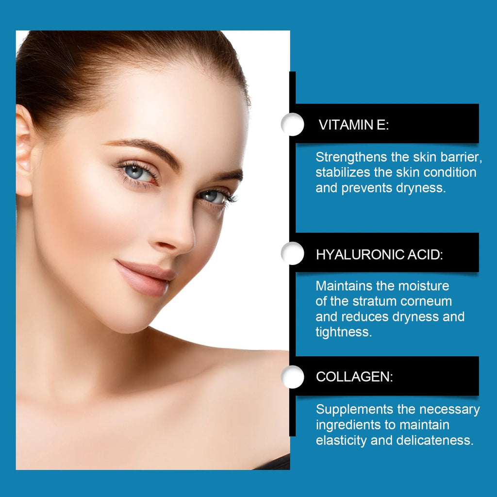 Pack of 5 forehead moisturising patches with vitamin E, hyaluronic acid and collagen ingredients