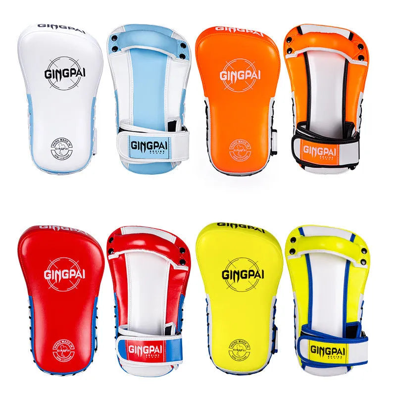 Children's hanging boxing leg target pads for martial arts training in selected colour pair