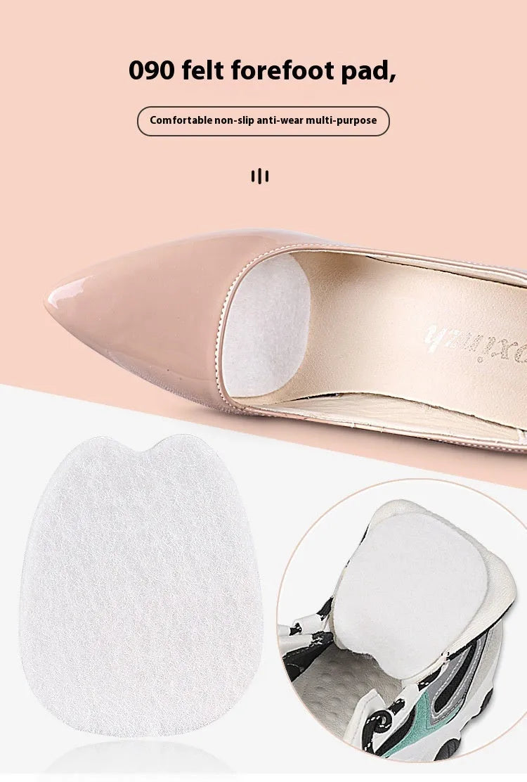 White thin felt shoe tongue protection stickers for anti-wear front palm coverage