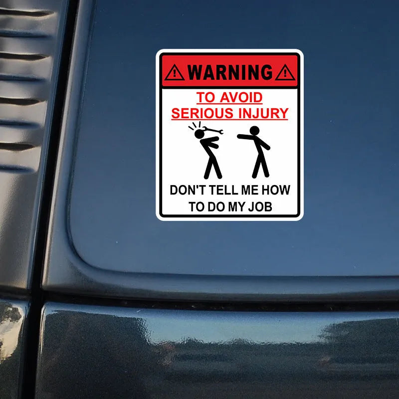 Car glass warning sticker measuring 14.9cm by 12.6cm with 'To Avoid Serious Injury' text in Type A Hit colours.