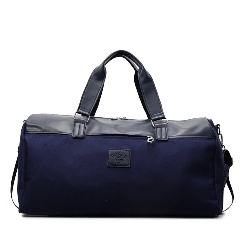 Large capacity oxford cloth messenger bag in black, blue, or khaki colours with breathable lining