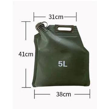 Portable folding TPU oil bag for liquid gasoline transport, available in 5L, 10L, 20L, and 30L sizes