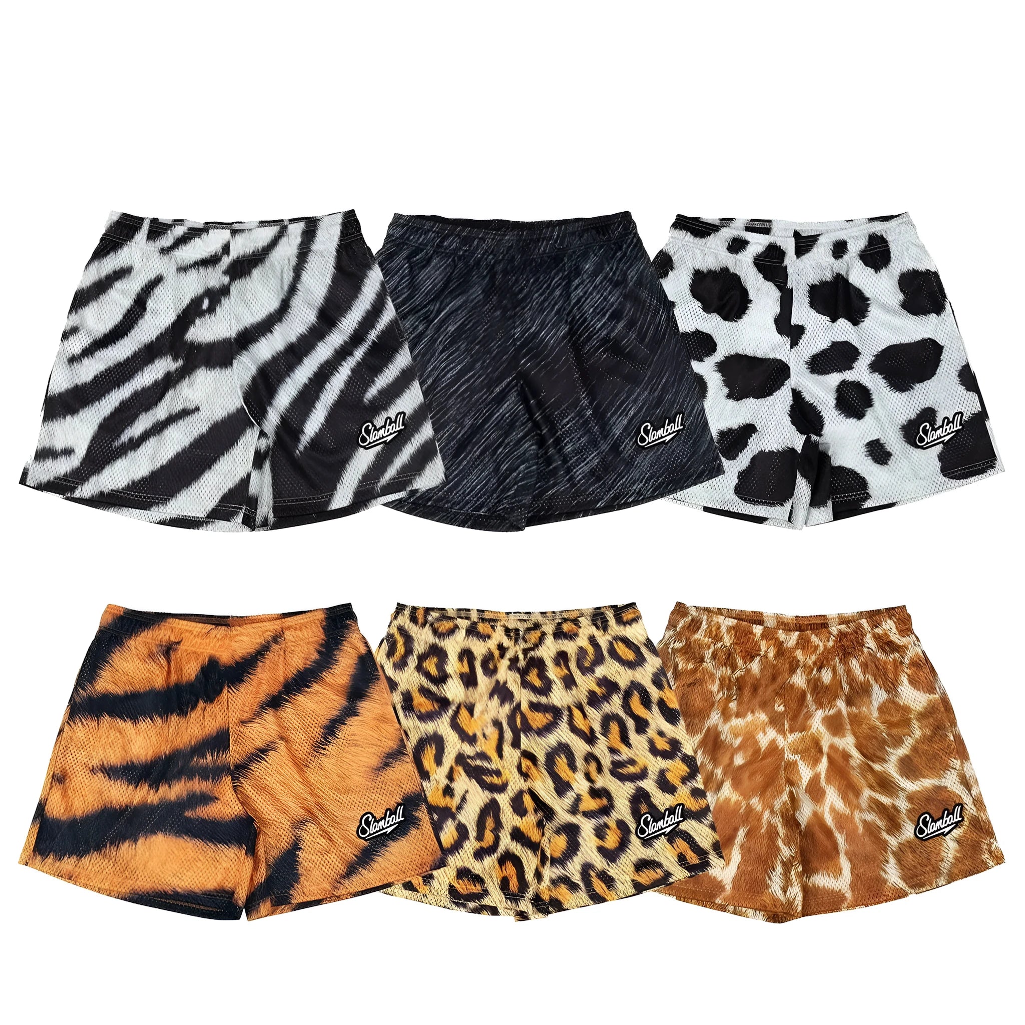 Men's leopard print fitness shorts for sports training and basketball