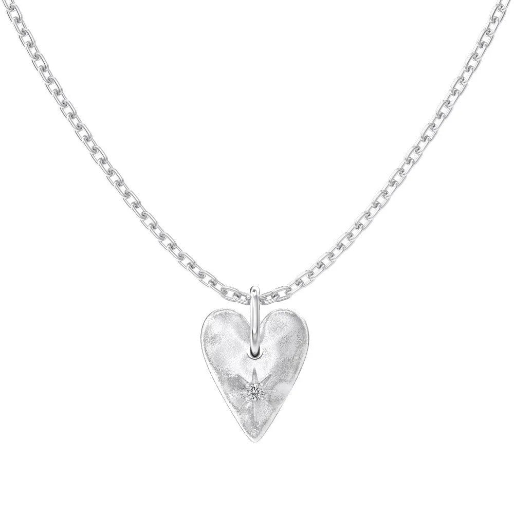 Love women's 925 silver O-ring clavicle chain necklace electroplated finish white and gold options