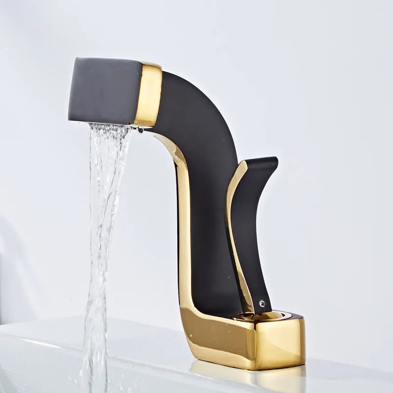 Single-hole copper basin faucet with lift handle, 3.5cm seat diameter, painted finish