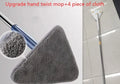 Blue triangle cleaning mop with 360° rotating head and extendable stainless steel pole