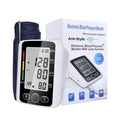 Automatic arm blood pressure monitor with large screen display on a table