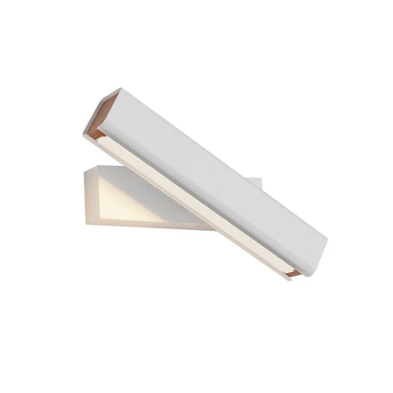 Modern minimalist rotating wall lamp with iron body and PC shade, shown in black or white