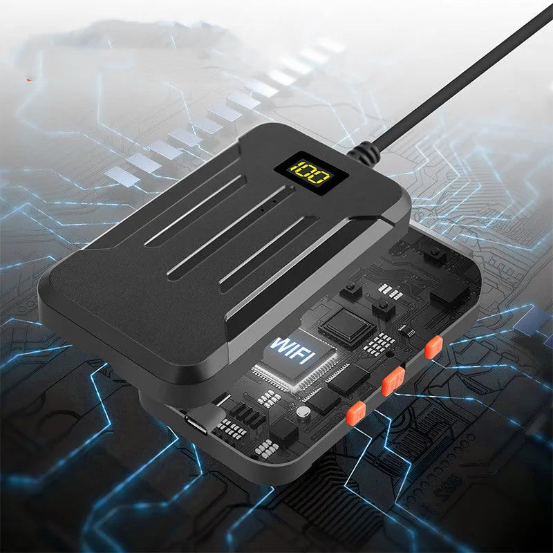 F300 wireless dual-lens endoscope with 5.5mm and 8mm waterproof probes, magnet, and hook accessories