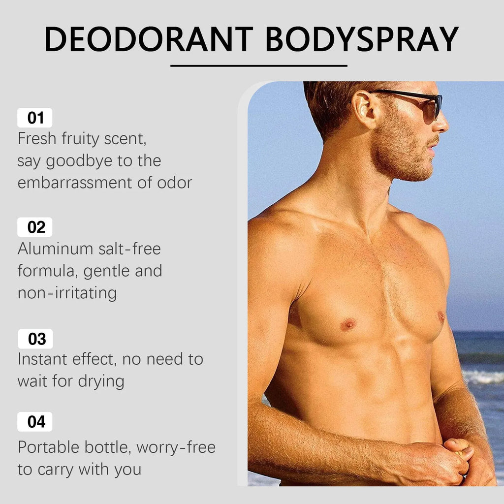 100ml men's fruit fragrance care spray bottle with mango and citrus oil formula