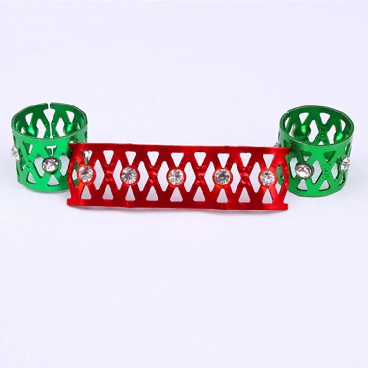 Aluminium wig decoration hair ring with jeweled surface in multiple colour options