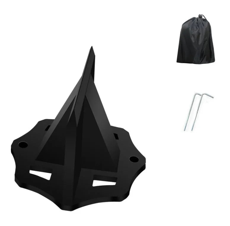 Small square cast iron wood splitter axe for portable outdoor use