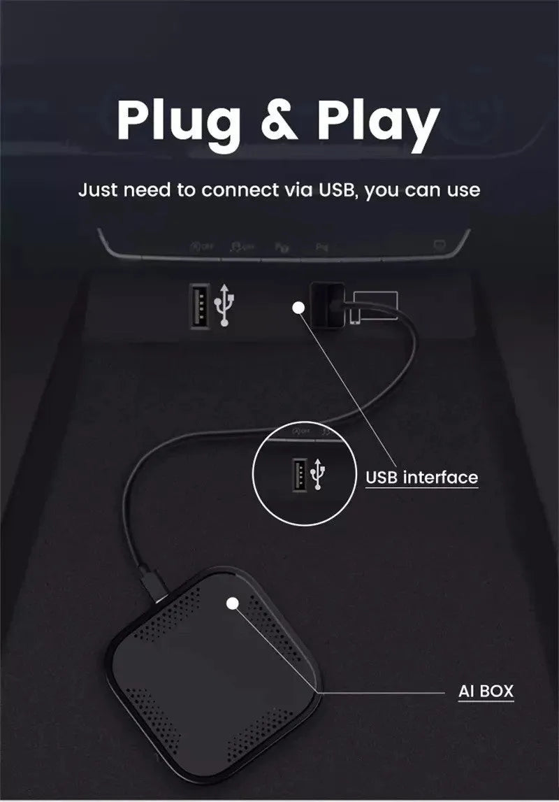 Original black CarPlay TBOX interface box for car DVD and Android systems with data cable