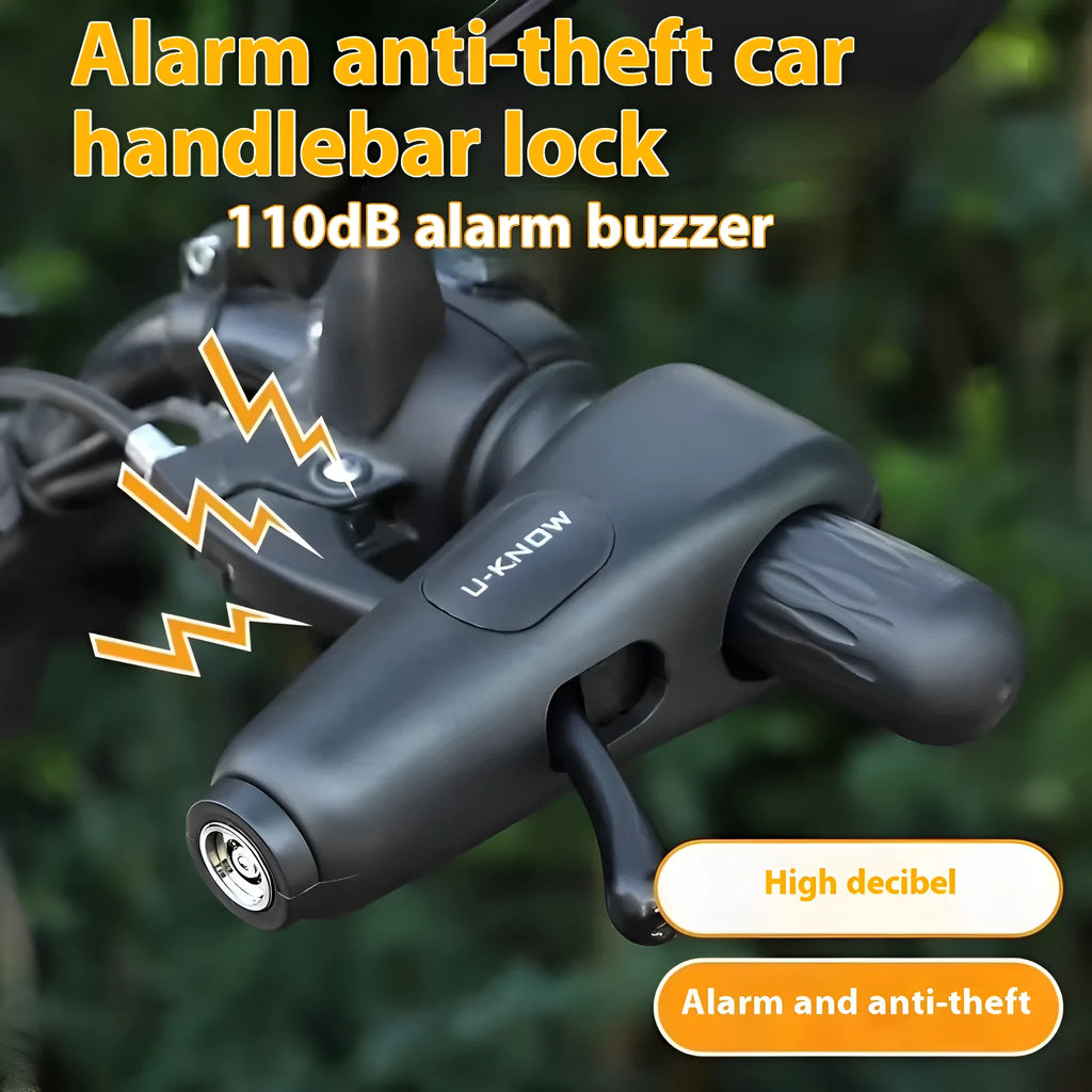Alarm anti-theft handlebar brake lock for motorcycle in modern simplicity style