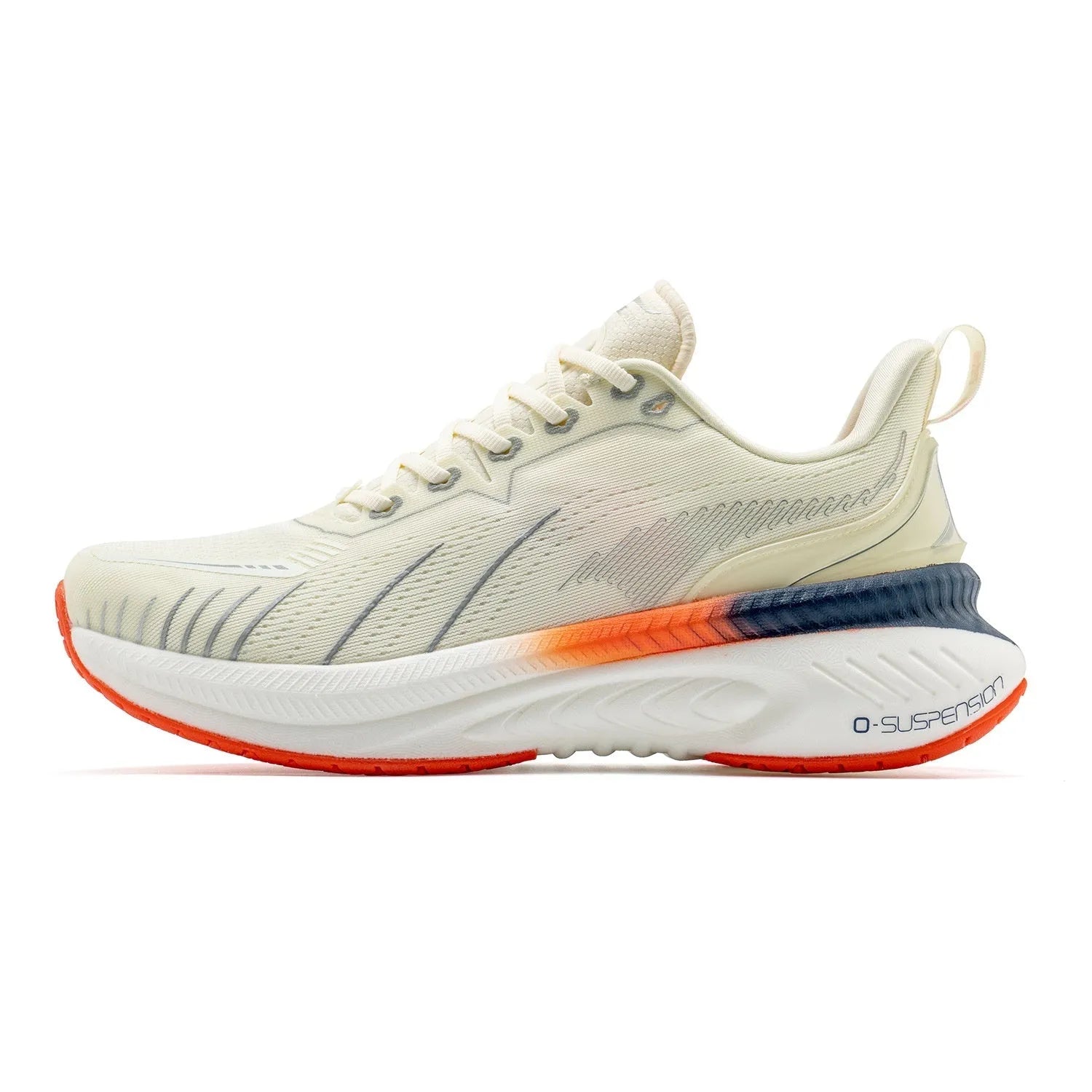 Low top running shoes in multiple colours with PU mesh upper and rubber sole.