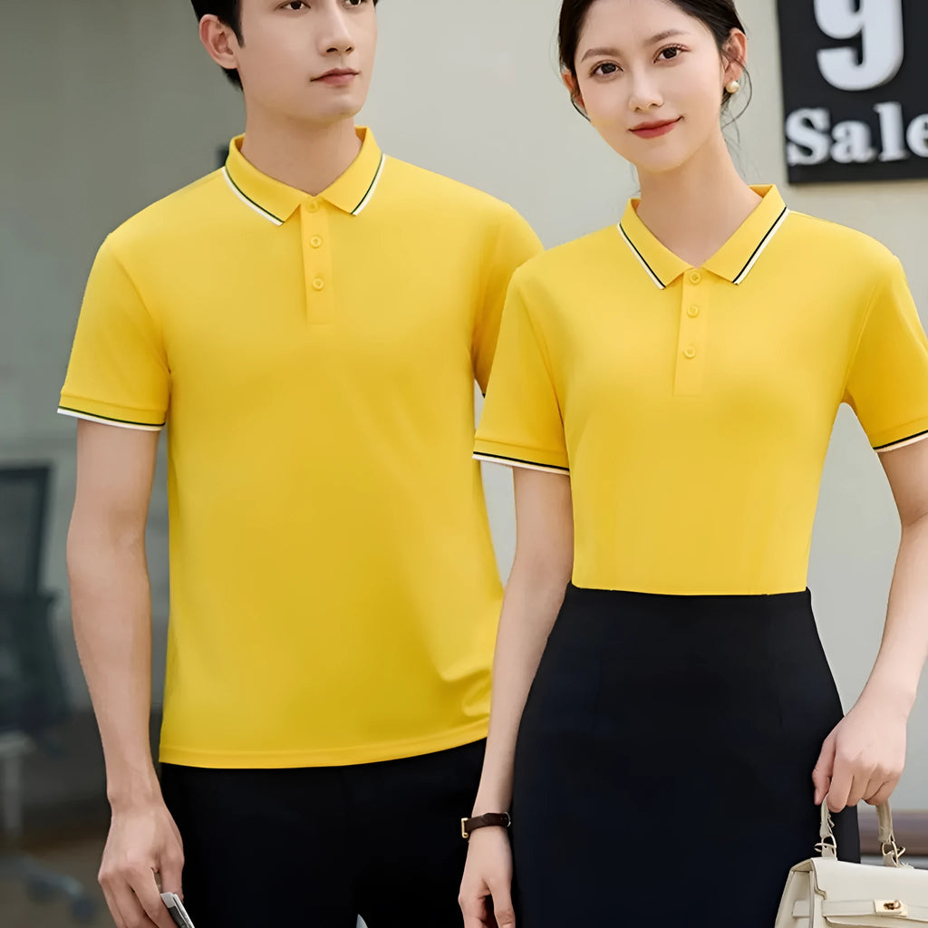 Youth wearing Ice Ion lapel short sleeve polo shirt in thin nylon polyester fabric