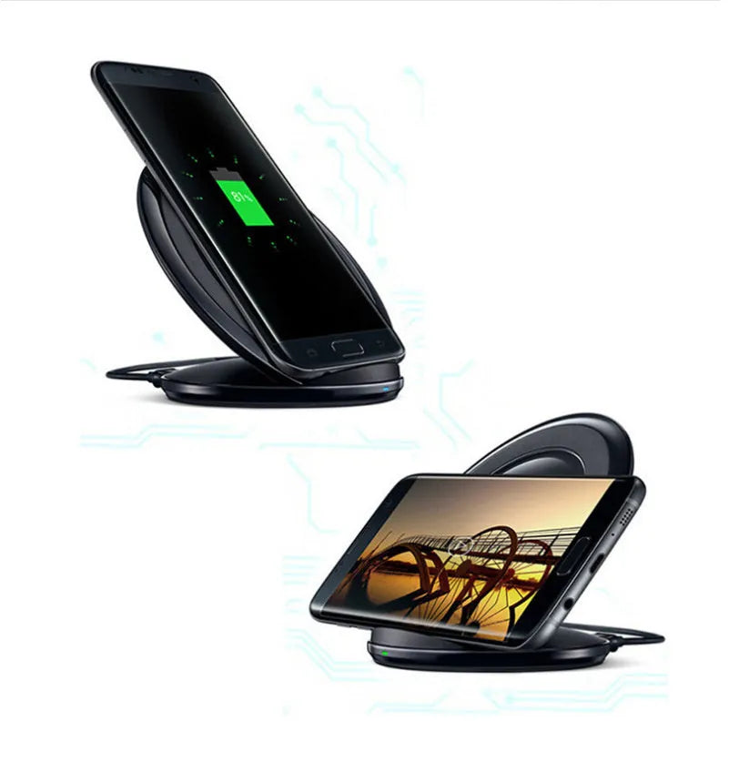 Qi wireless fast charging pad for Samsung Galaxy Note Edge in black and white colour options.