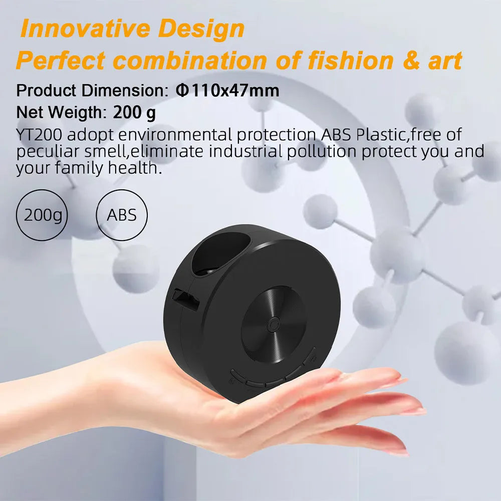 Black mini portable children's projector for mobile phones measuring 110mm