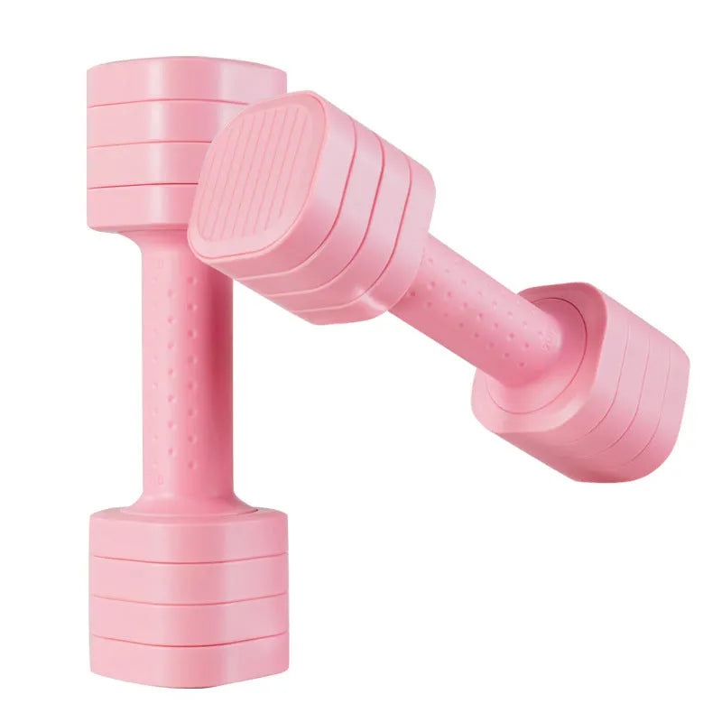 Pink detachable dumbbell set for women's fitness and body toning