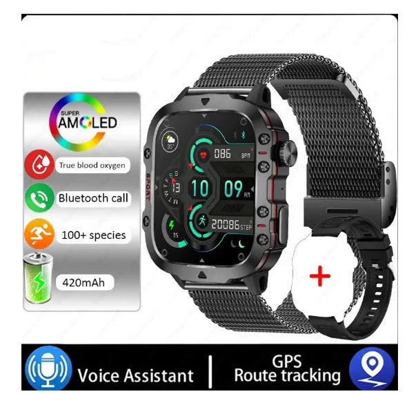 QX11 Smart Bluetooth Watch with TFT touch screen and zinc alloy case showing black colour option