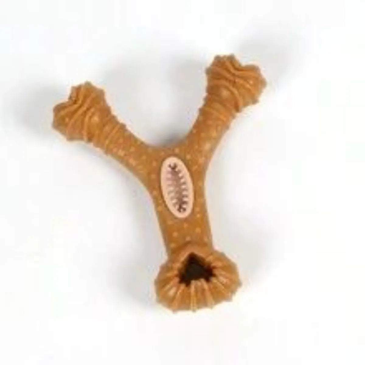 Durable rubber dog chew toy in 8-shape and Y-shape designs for teeth cleaning and play.