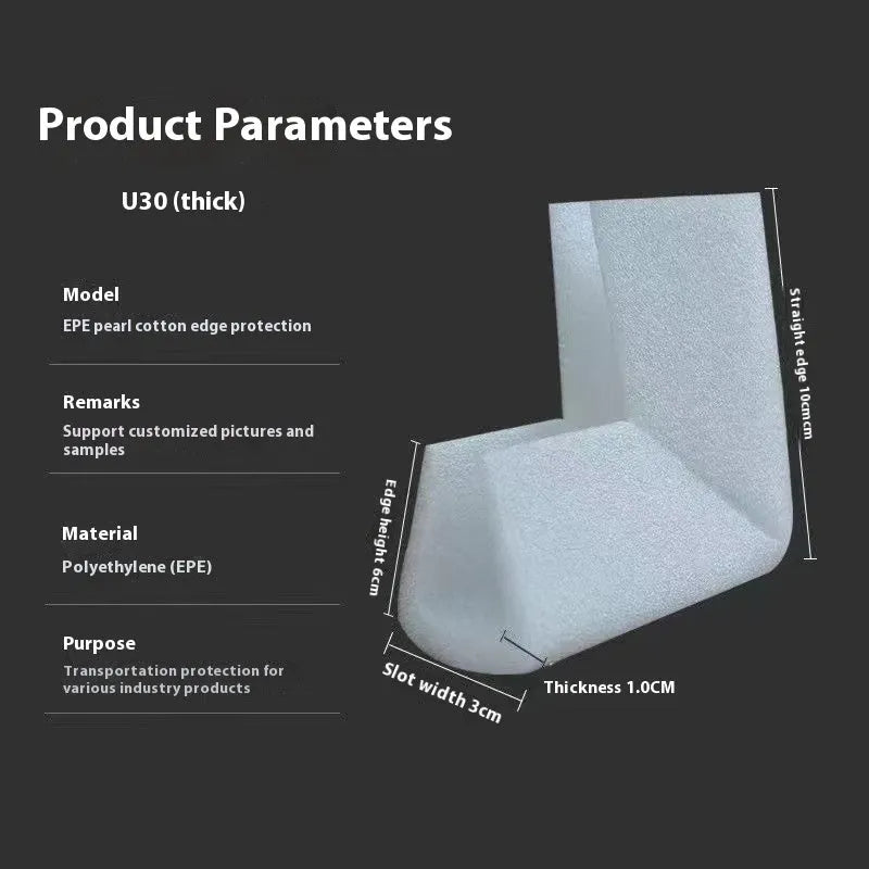 U10 style pearl cotton corner protectors with 10mm slot width for furniture edge protection