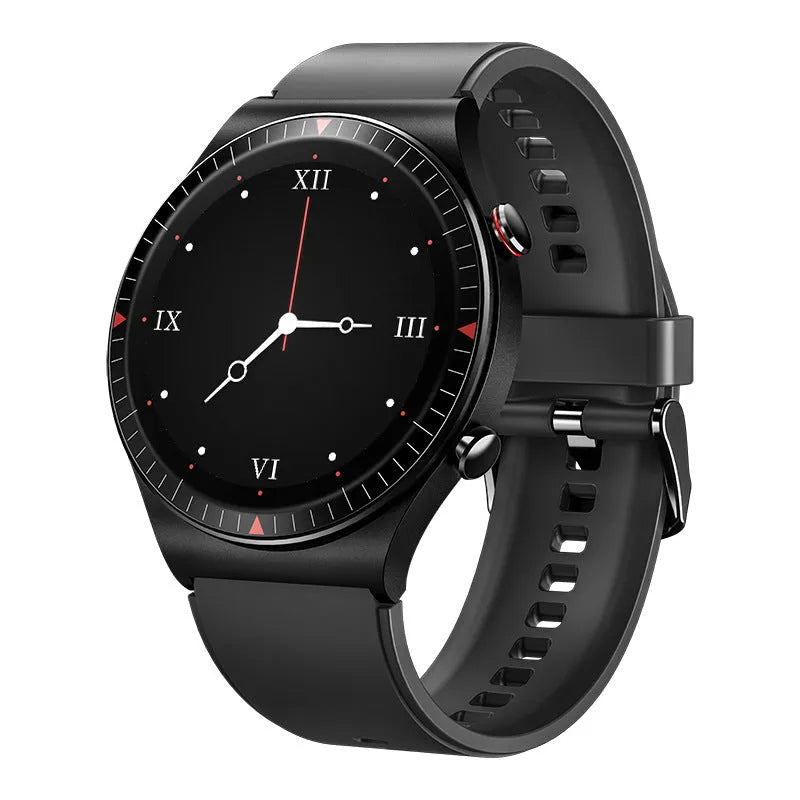 Black or white Bluetooth call smart watch with 1.28 inch screen, metal and plastic body, TPU silicone strap